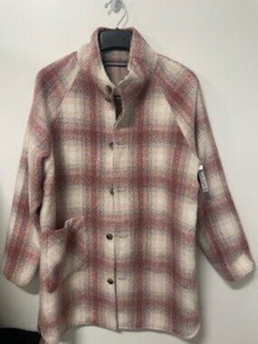 FLAG & ANTHEM, M, SOFT PINK, PLAID REVERSIBLE COAT